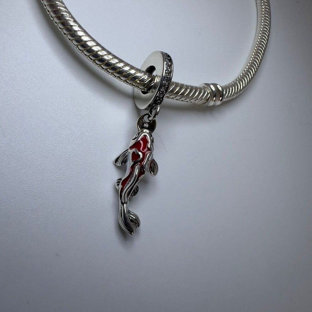 Lucky Koi Fish Lucky Carp S925 Sterling Silver Pandora Moments Compatible Charm - Picture 8 of 10